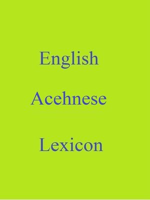 cover image of English Acehnese Lexicon